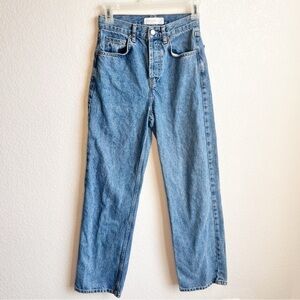 Topshop high rise straight leg denim jeans size 25